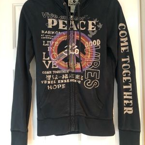 Lucky Brand zip up hooded sweatshirt. Hoodie